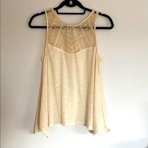 Lace off white tank top